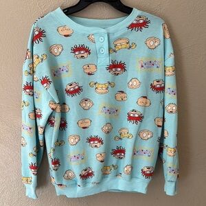 Women’s Nickelodeon Rugrats Sleep Top, Medium 8/10, Blue